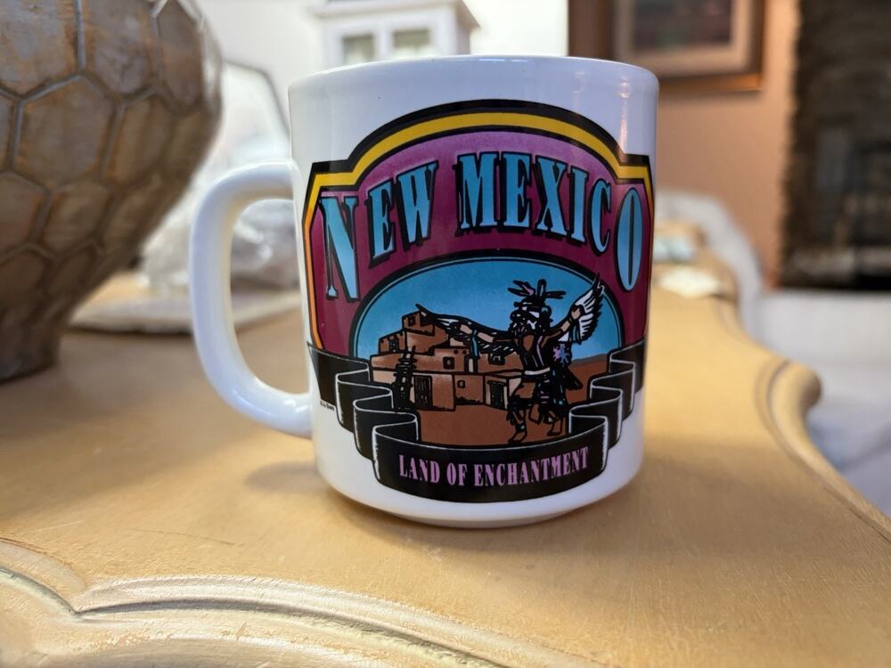 Retro 90's Vintage Coffee Mug Cup New Mexico Land of Enchantment. Southwest
